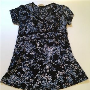 Three Seasons Maternity short sleeve blue blouse